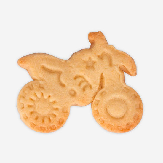 emporte piece moto avec poussoir accessoire de cuisine pour les fêtes anniversaire