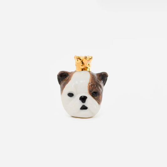 Décoration pour gâteau : fève porcelaine bouledogue