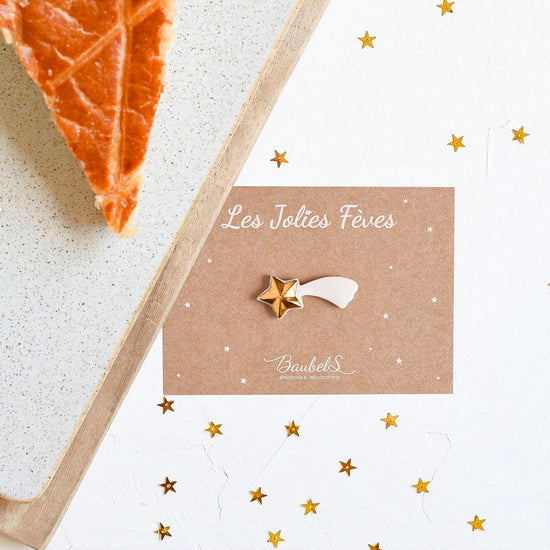 Décoration pour galette des rois : fève porcelaine étoile filante à offrir