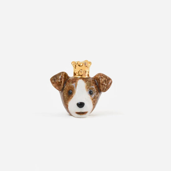 Fève en porcelaine jack russel pour galette des rois faite maison