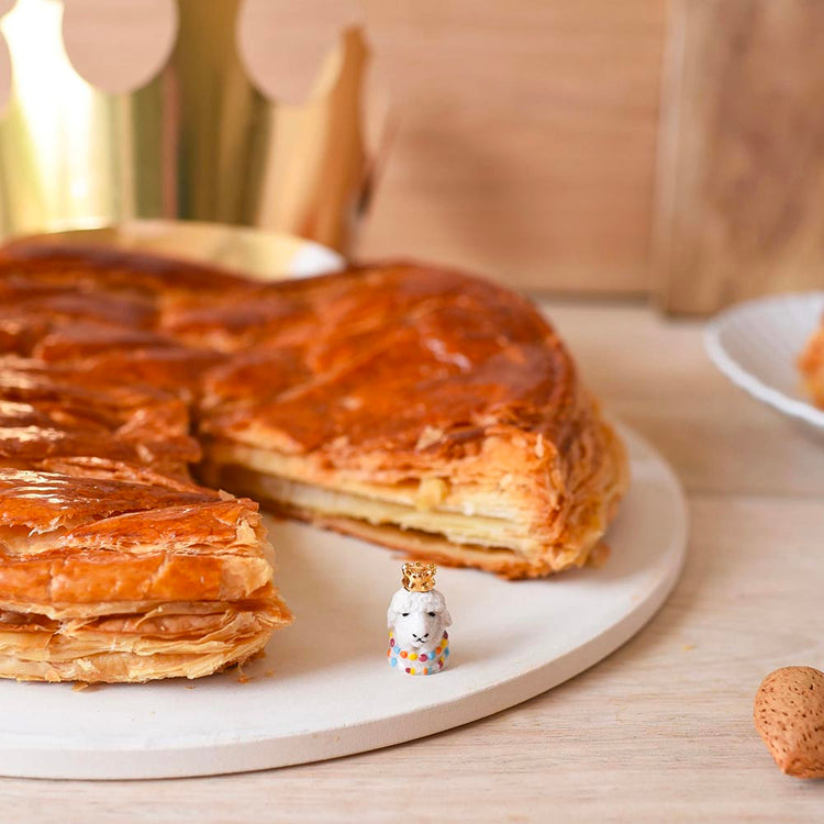 Décoration pour gâteau : fève porcelaine lama à collectionner