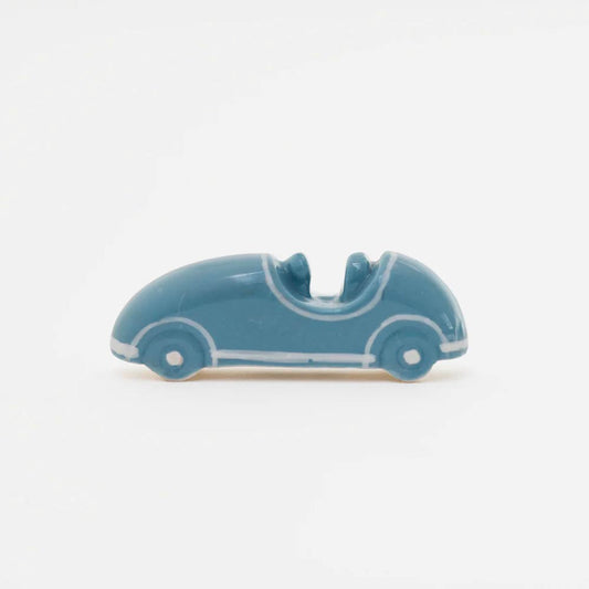 Décoration pour gâteau : fève porcelaine voiture bleue