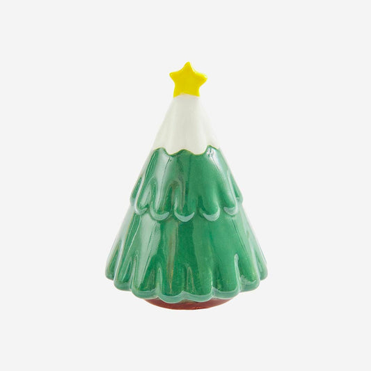 Petit sapin enneigé en porcelaine : idée décoration de Noël 