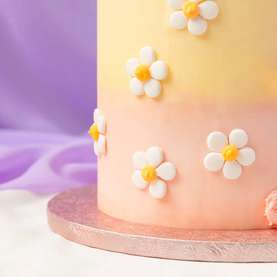 6 déco en sucre marguerites : decoration comestible pour gateau