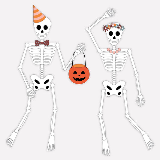 Decoración de papel de esqueleto para una decoración original de Halloween