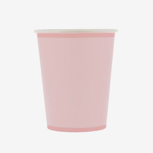 6 gobelets rose poudré et rose, une douceur pastel pour vos boissons