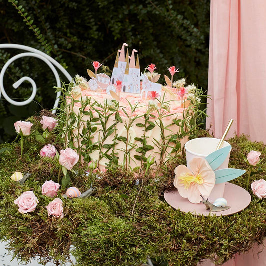 8 gobelets en carton fleurs 3D : deco de table anniversaire paques