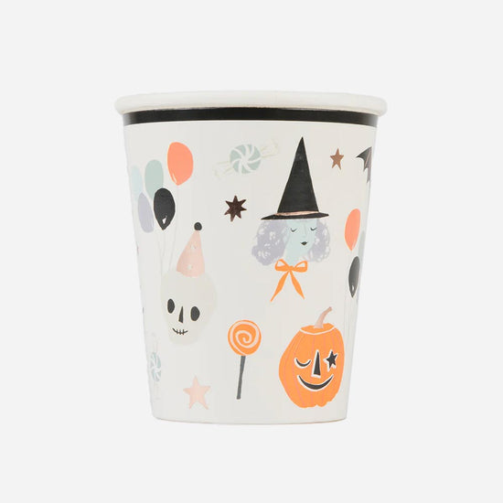 8 gobelets en carton funny Halloween : deco de table halloween