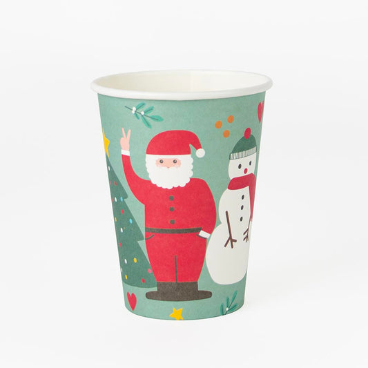 Merry Christmas cardboard cups for Christmas table decoration