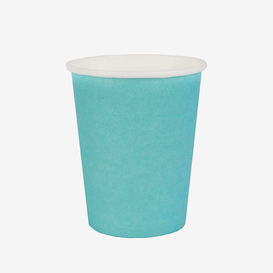 10 gobelets en carton turquoise : deco de table anniversaire marin