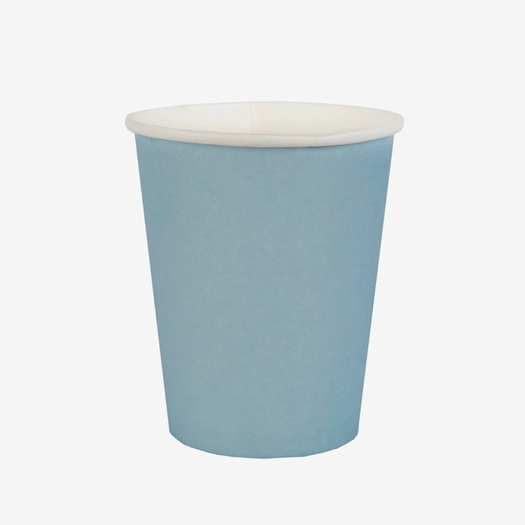 10 gobelets en carton bleu clair : deco de table anniversaire garcon