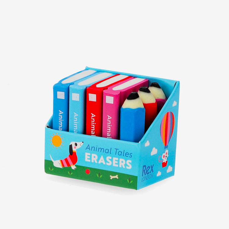 Gommes livres et crayons : idée cadeau anniversaire enfant 