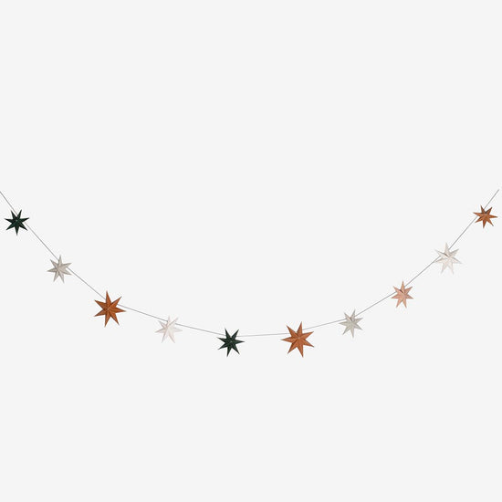 Guirlande d'étoiles 3D couleurs terracotta 2 m