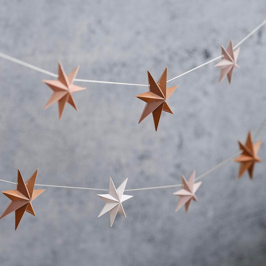 Décoration de Noël en papier - Guirlande étoile scintillante