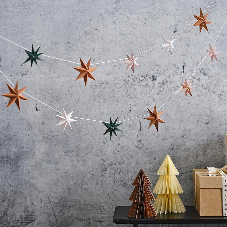 Guirlande étoile en papier - Idéale pour décoration de Noël