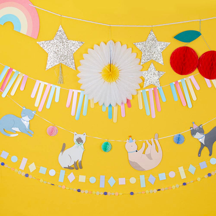 Guirlande franges multicolores pour decoration fete originale