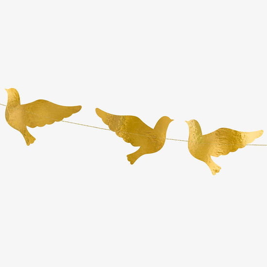 Guirlande colombe dorée : decoration anniversaire 1 an