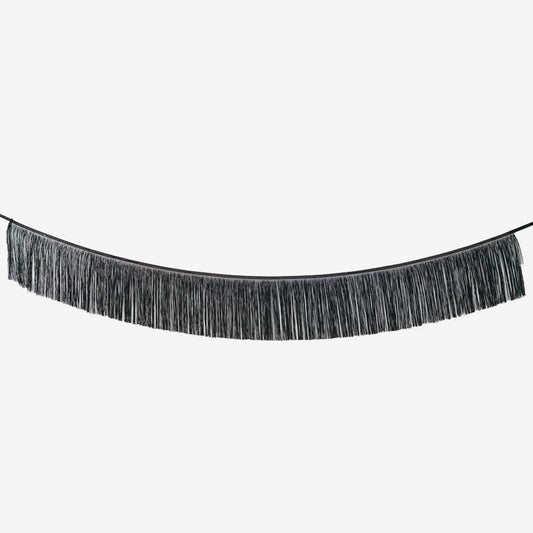 guirlande de franges noires glitter à accrocher pour une déco gatsby, noel ou nouvel an
