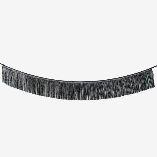 guirlande de franges noires glitter à accrocher pour une déco gatsby, noel ou nouvel an