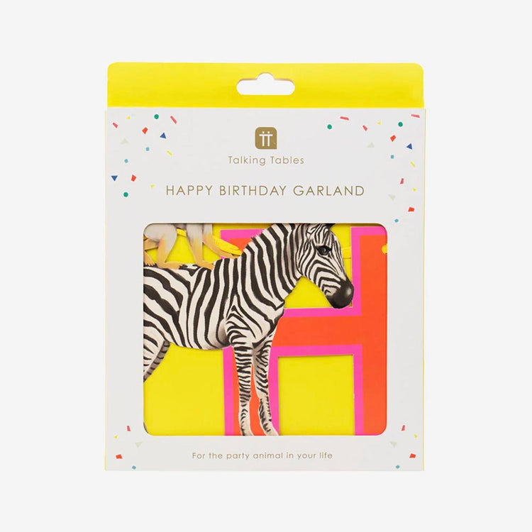Guirlande en papier happy birthday safari festif : deco anniversaire