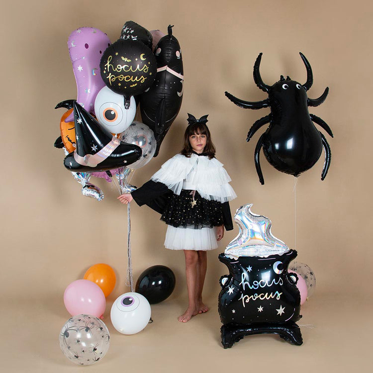 Ballon helium noir Halloween Hocus pocus pour decoration fete originale