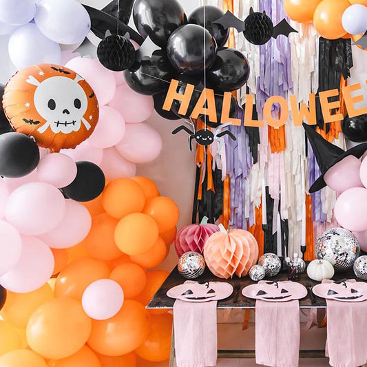 Ballon helium tete de mort : decoration soirée Halloween