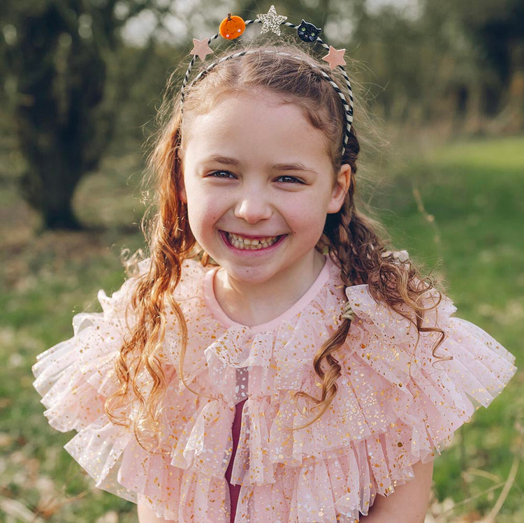 Serre-tête citrouille : accessoire déguisement sorcière Halloween