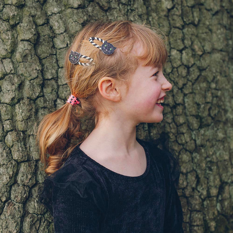 Barrettes chat noir : idée cadeau anniversaire enfant