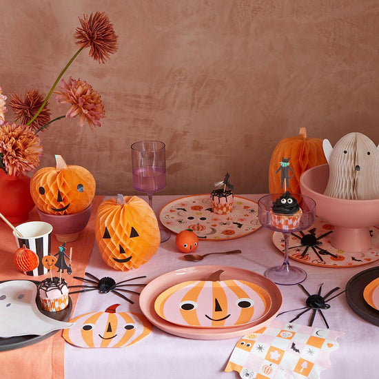 Serviettes en papier carreaux pour decoration de table Halloween