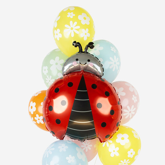 Ballon mylar coccinelle mignonne : deco anniversaire foret