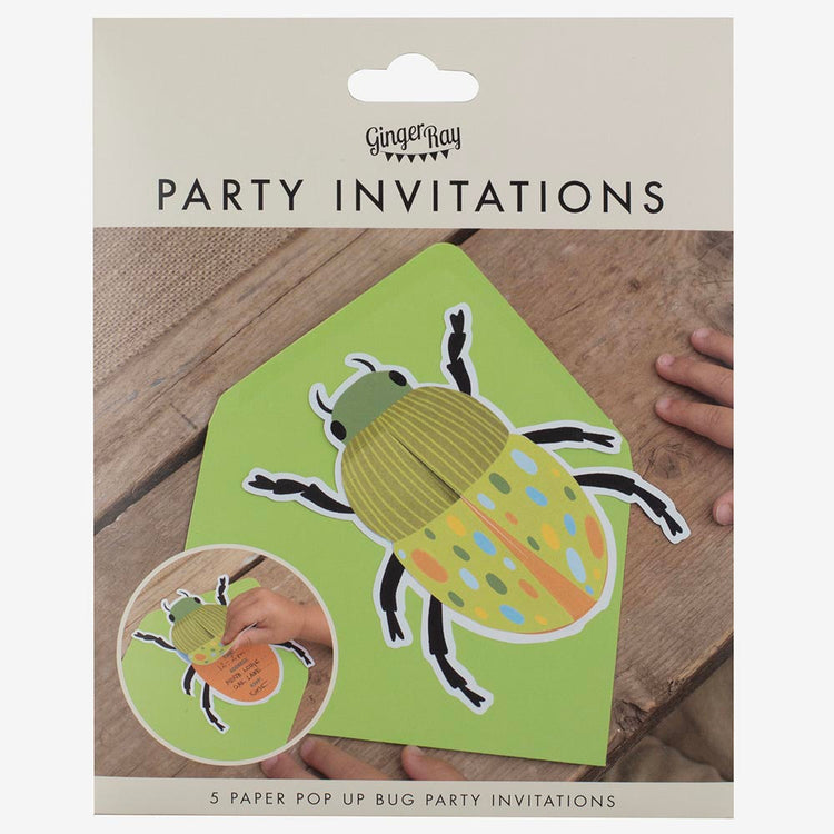 5 invitations anniversaire insectes pour anniversaire garcon
