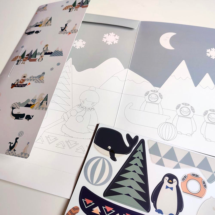 Jouet magnétique sur le thème de la banquise : pingouin, igloo, ours, idée cadeau de Noël enfant