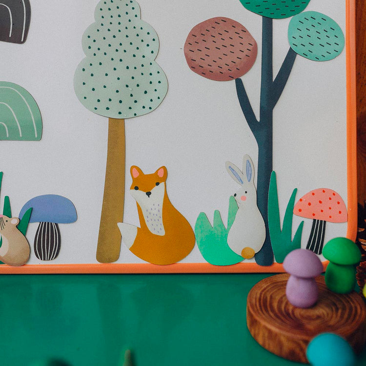 Jouet magnétique sur le thème de la forêt : ours, lapin, faon, arbres, idée cadeau de Noël enfant