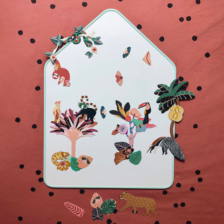 Jeu magnétique sur le thème de la jungle : léopard, serpent, paresseux, idée cadeau anniversaire enfant
