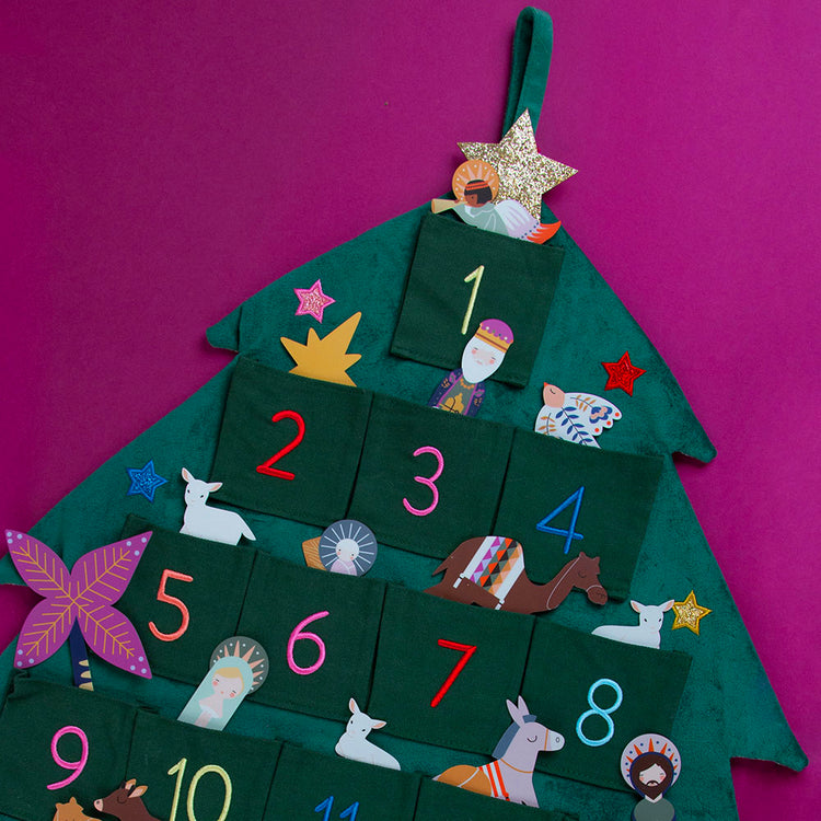 Jeu magnétique La crèche de Noël à glisser 1 à 1 dans un calendrier de l'Avent