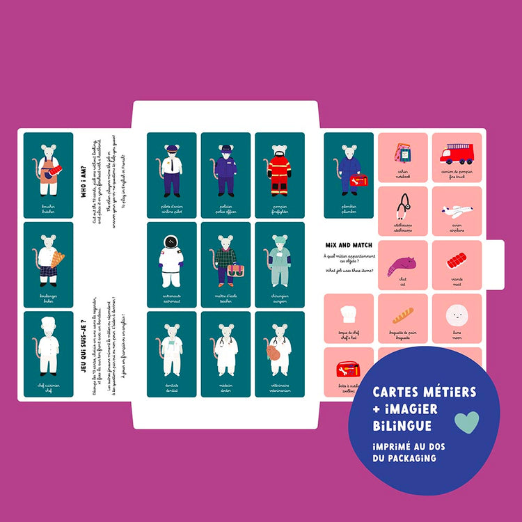 Jouet magnétique souris à habiller en pompier, astronaute médecin : idée activité enfant 