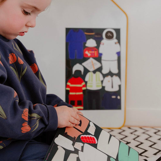 Jouet magnétique sur le thème des métiers : pompier, médecin, astronaute, idée cadeau de Noël enfant