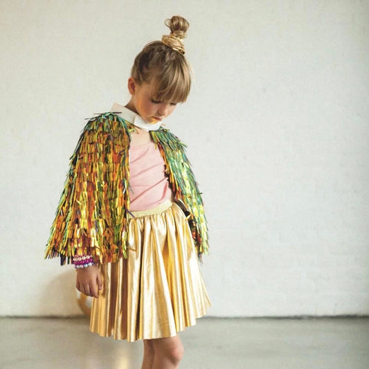 Falda que se vuelve dorada: idea original para un disfraz navideño para niños