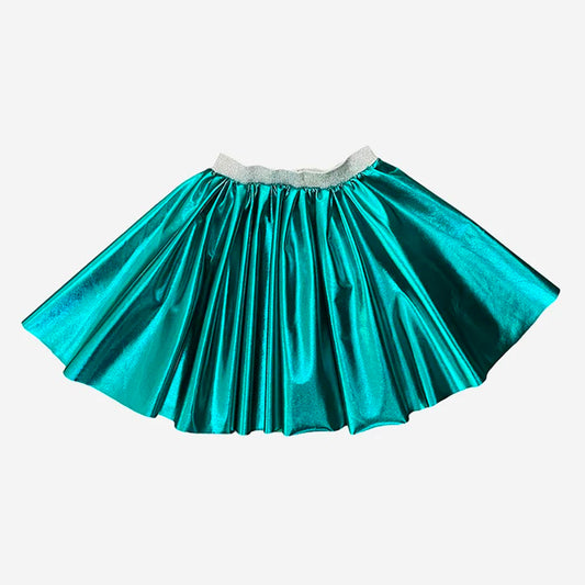 Falda verde metalizada - Complemento disfraz de carnaval infantil