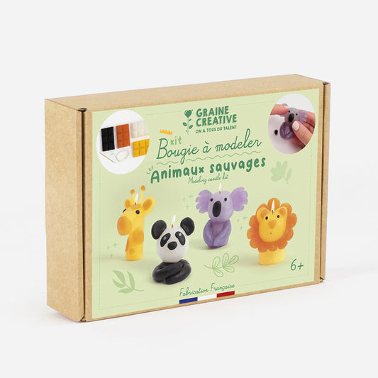 Kit bougie à modeler animaux sauvages : idee cadeau anniversaire safari