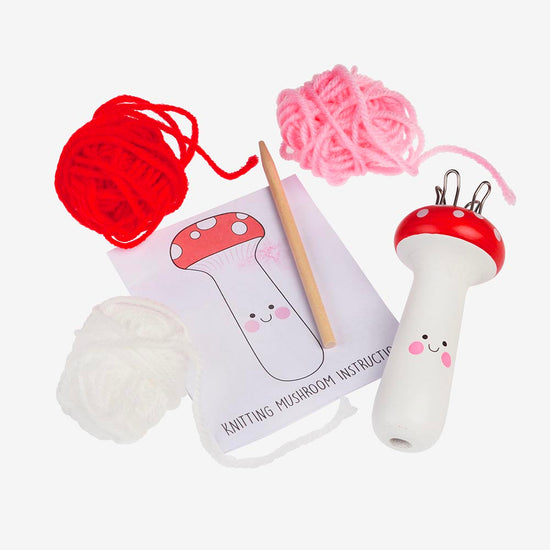 Champignon tricot : activité manuelle enfant