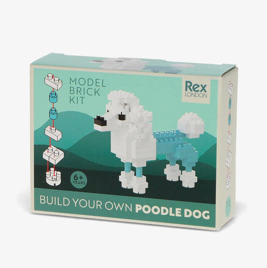 Kit de construction en briques caniche : idée cadeau anniversaire chien enfant