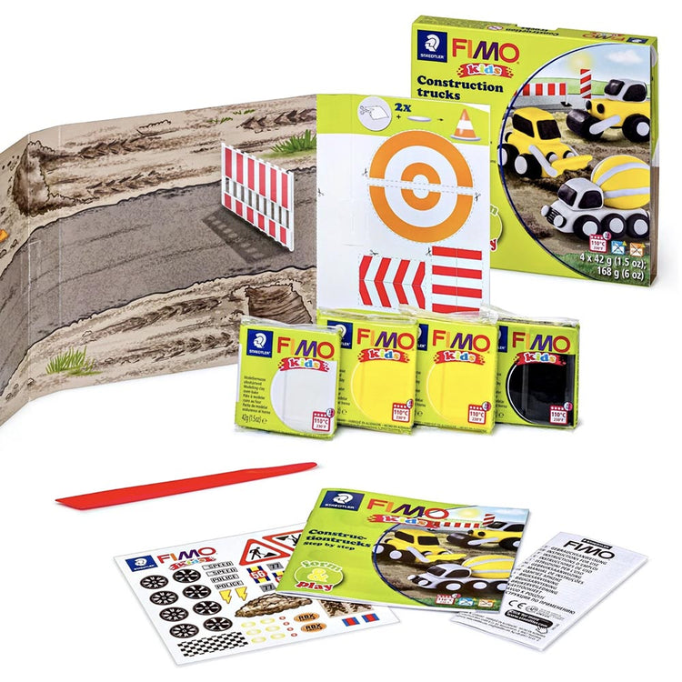 Kit de bricolage pour enfant engins de chantier en pâte Fimo