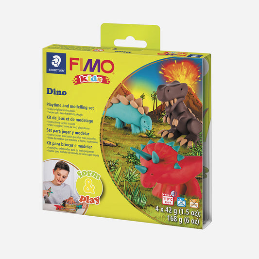 Kit DIY dino en pâte fimo : accessoire activités manuelles enfant