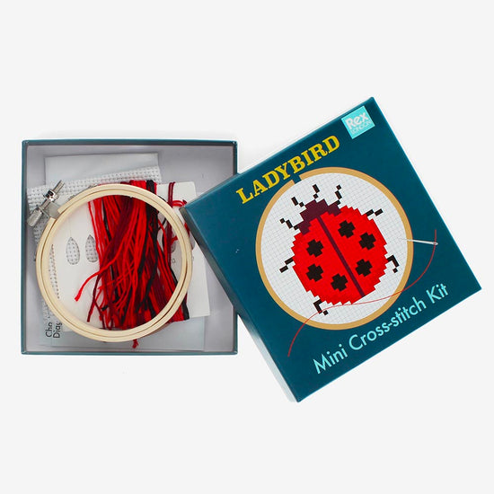Kit de point de croix coccinelle : activité manuelle enfant