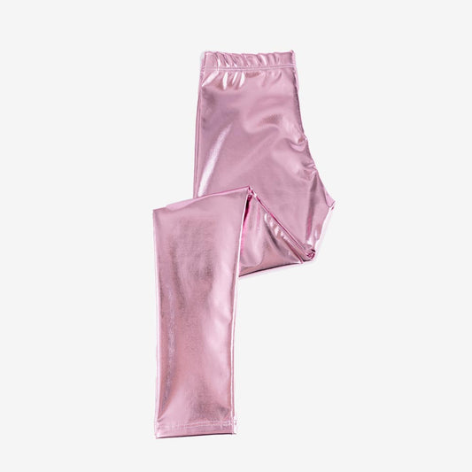 Legging métallique rose pour anniversaire enfant 