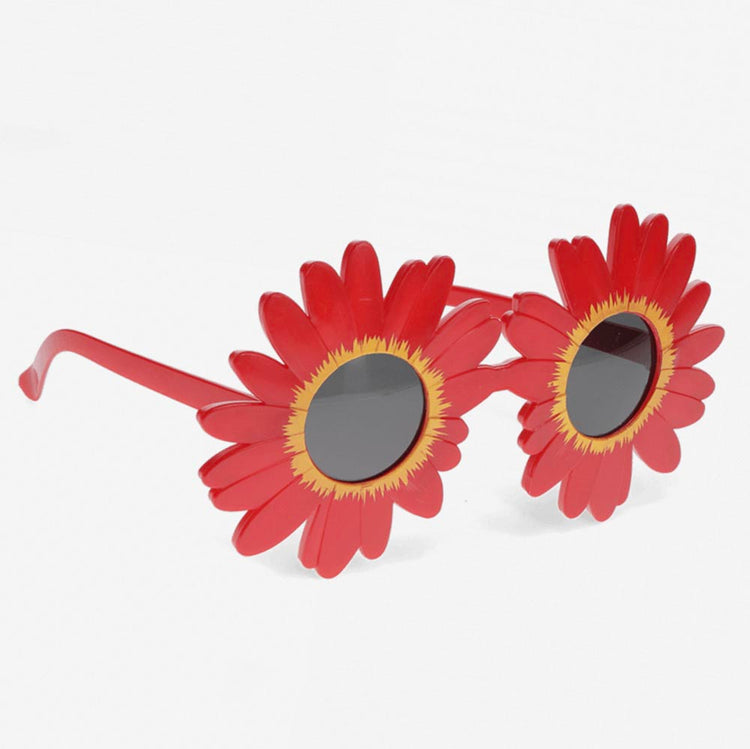 Lunettes fleur rouge : accessoire photobooth theme annee 80