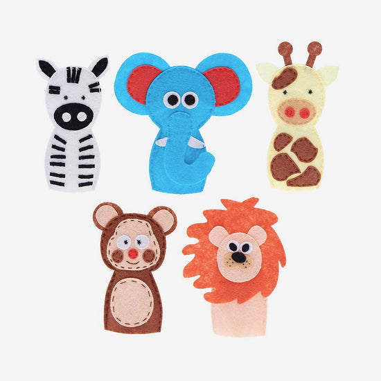 Marionnettes à main Animaux safari pour enfant à partir de 2 ans
