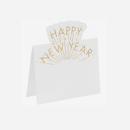 8 marque-places Happy New Year pour deco de table soirée nouvel an