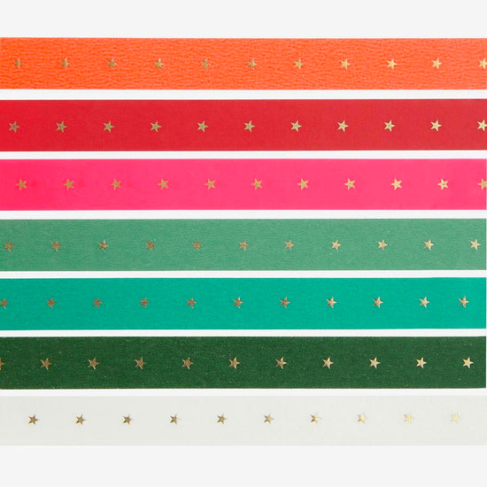 Coffret de masking tapes étoilés : décoration cadeaux de Noël
